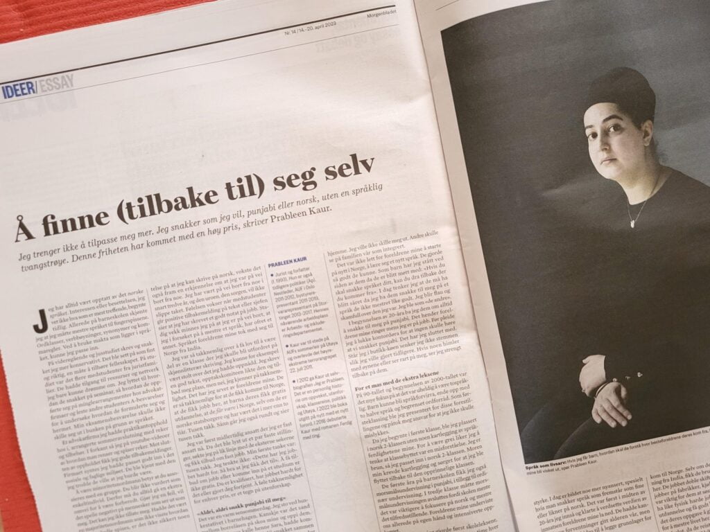 Essay Prableen Kaur i Morgenbladet